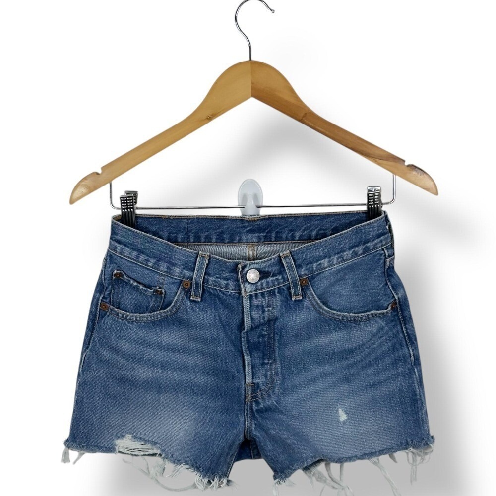 Madewell‎ Shorts Distressed Frayed Hem Casual Blue Jeans Women's Size 25